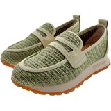 Hispanitas - RHV254043 - Loafers - Lichtgroen/Off-White - Raffia/Leer