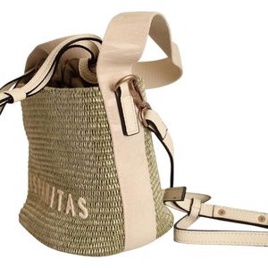 Hispanitas Bolsos-V25 raffia buidel tas groen / combi, ST