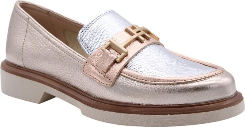 Hispanitas - Abbey Loafers - Grijs - Leer - Slip-on Design - Decoratieve Gesp