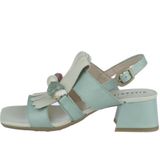 Hispanitas - Dallas - Dames Sandaal - Groen/Crème - Leer - Blokhak 4cm