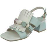 Hispanitas - Dallas - Dames Sandaal - Groen/Crème - Leer - Blokhak 4cm