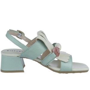 Hispanitas - Dallas - Dames Sandaal - Groen/Crème - Leer - Blokhak 4cm