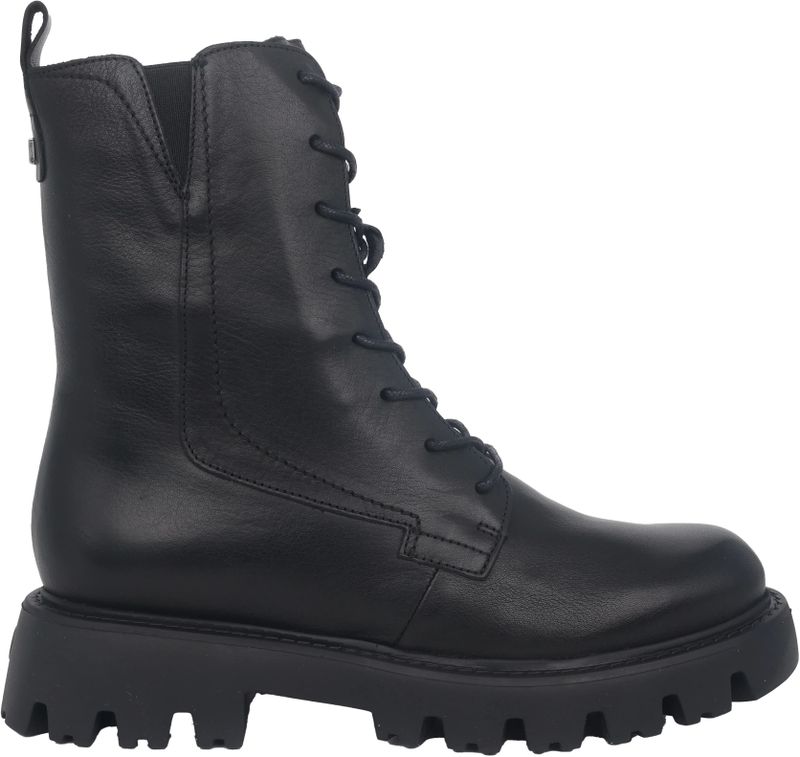 Wonders Camila - Dames Laars - Zwart - Leer - Blokhak