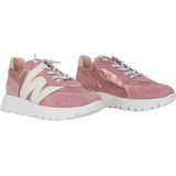 Wonders Oslo - Dames Sneaker - Roze - Suède en Nylon - Geprint Logodetail