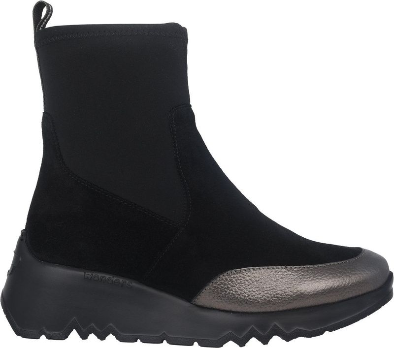 Wonders - Singapur - Dames Laars - Zwart - Leer en Suède