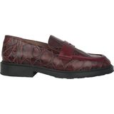 Wonders - Dames Instapper - Rood - Mocassin van Getextureerd Leer