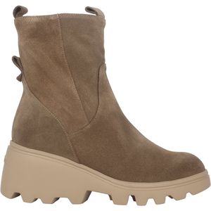 Wonders - Leeds - Dames Enkellaars - Taupe - Suède - Ritssluiting