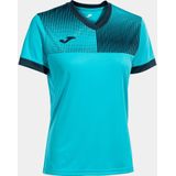 T-shirt met korte mouwen Eco Supernova Fluor Turkis, marineblauw