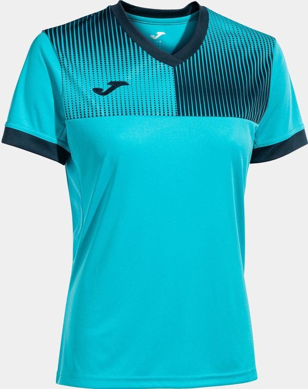 T-shirt met korte mouwen Eco Supernova Fluor Turkis, marineblauw