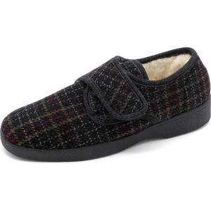 Neles Heren Pantoffel Gevoerd - 50202-L Zwart Geruit - Maat 45