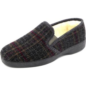 Gevoerde heren pantoffel | merk Neles | Scheerwol Ruitpantoffel | maten 39-50