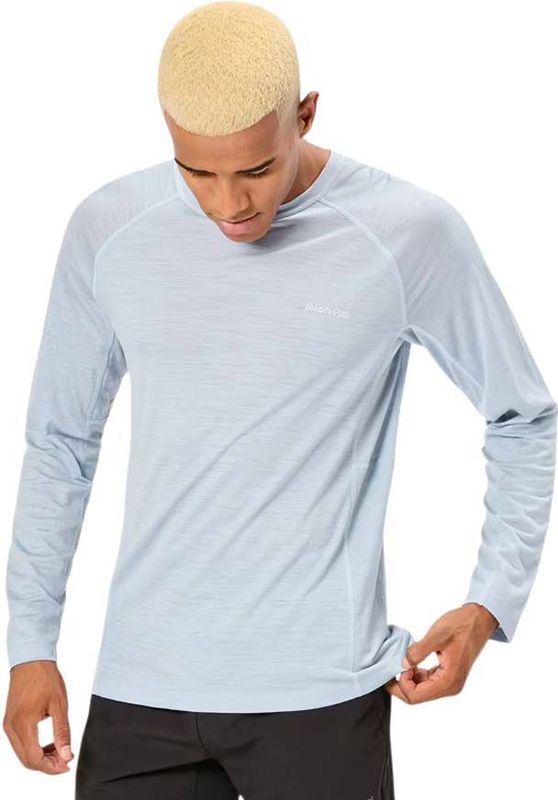 Nnormal - Merino T-shirt - Blauw - Lange Mouwen