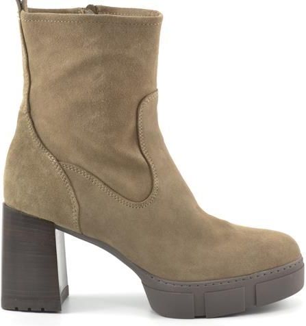 Unisa - KINTON_F23_BS Enkellaarzen - Taupe - Leer