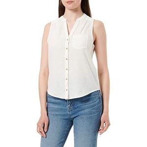 Springfield Mouwloos linnen overhemd van katoen, Geel/pistache, 38