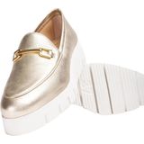 Unisa, Schoenen, Dames, Geel, 39 EU, Leer, Gouden Horsebit Loafers
