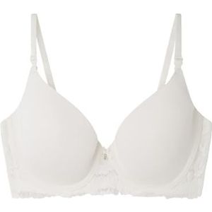 women'secret Klassieke gevoerde beha van witte microvezel voor dames, Geel/gebroken wit