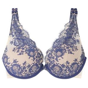 women'secret Push-up halterbeha, blauwe print, C