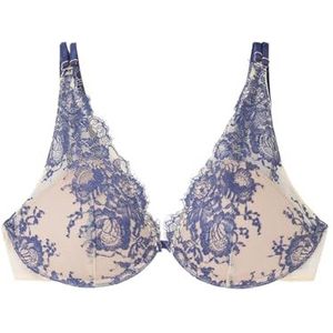 women'secret Push-up beha zonder rug voor dames, Blauwe print.