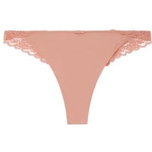 women'secret Tanga microvezel kant koraal, Oranje, L