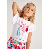 Mayoral - T-shirt - Wit - Katoen - Print en Dessin