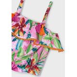Mayoral - Top - Orchid - Crop Top - All Over Print - Roze Kwastjes