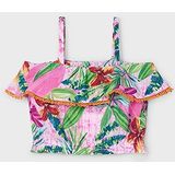 Mayoral - Top - Orchid - Crop Top - All Over Print - Roze Kwastjes