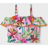 Mayoral - Top - Orchid - Crop Top - All Over Print - Roze Kwastjes