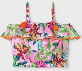 Mayoral - Top - Orchid - Crop Top - All Over Print - Roze Kwastjes