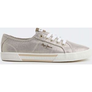 Pepe Jeans Brady Party Lage Sneakers Goud EU 37 Vrouw