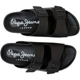 Pepe Jeans - PMS90101 - Anatomische Sandalen - Zwart - Plat - Casual