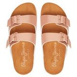 Pepe Jeans - Oban Claic - Sandalen - Plat - Kleur: Zwart - Materiaal: PVC