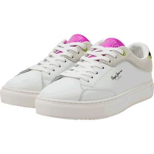 Pepe Jeans - Adams Ari - Sneakers - Wit - 80% Polyester, 20% Polyurethaan
