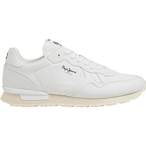 Pepe Jeans Brit Man Eco Sneakers voor heren, off-white, 45 EU