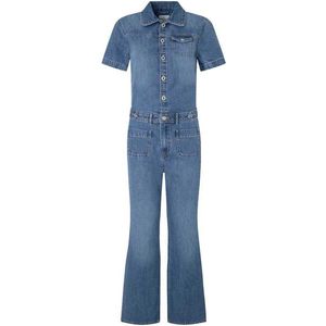 Pepe Jeans - PL230458 - Overall - Blauw - Katoen - Denim - Korte Mouwen - Duurzaam