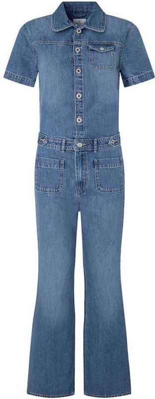 Pepe Jeans - PL230458 - Overall - Blauw - Katoen - Denim - Korte Mouwen - Duurzaam