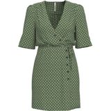 Korte Jurk - Groen - Viscose - Geometrische Print