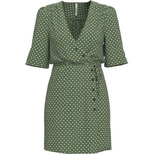 Korte Jurk - Groen - Viscose - Geometrische Print