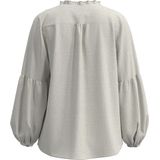 Pepe Jeans - Galena - Blouse - Wit - Lange Pofmouwen, Ronde Hals, Knoopsluiting