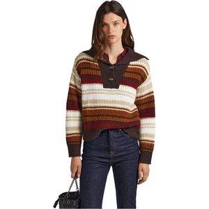 Pepe Jeans - Veelkleurig - V-hals Gebreide Trui - Acryl - Dames