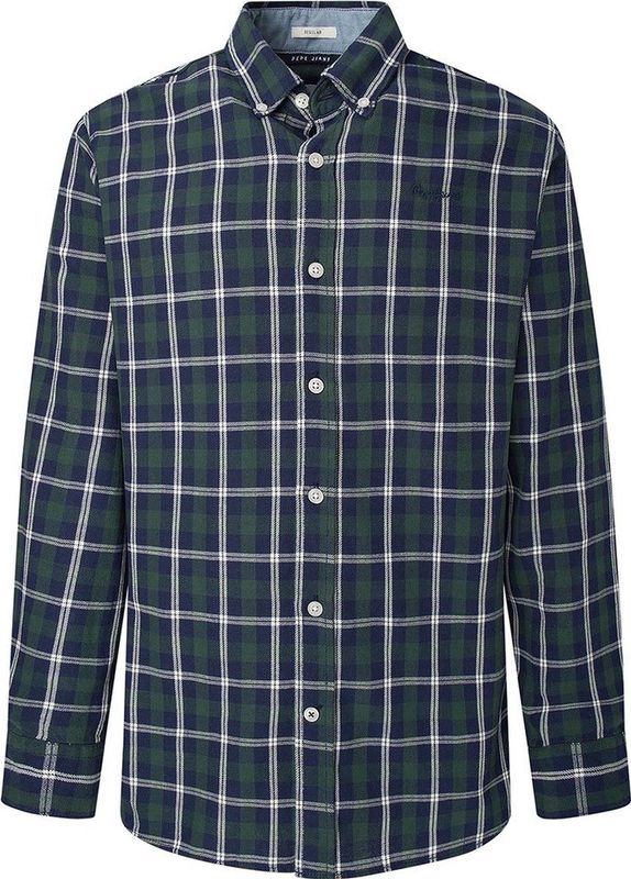 Pepe Jeans - PM308202 - Groen Shirt - Lange Mouwen - Casual - Katoen - Duurzaam