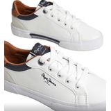 PEPE JEANS - Sportschoenen - Marineblauw - Leer - Casual - Vetersluiting