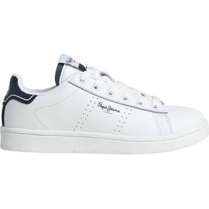 Pepe Jeansvoor vrouwen. PBS30572 Player Basic B wit leren sportschoenen (34), Leer, Plat, Veters, Casual