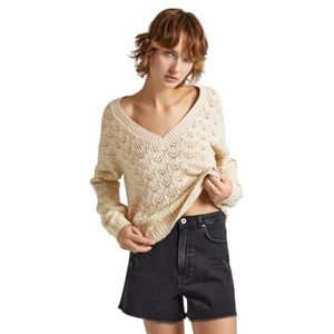 Pepe Jeans Grace Trui Dames, Wit (Mousse wit), XL