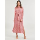 Pepe Jeans - Shirtjurk - Roze - Viscose - Knoopsluiting - Verstelbare Riem