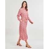 Pepe Jeans - Shirtjurk - Roze - Viscose - Knoopsluiting - Verstelbare Riem
