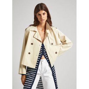 Pepe Jeans, Dames, Jassen, Beige, Maat: M Leer,