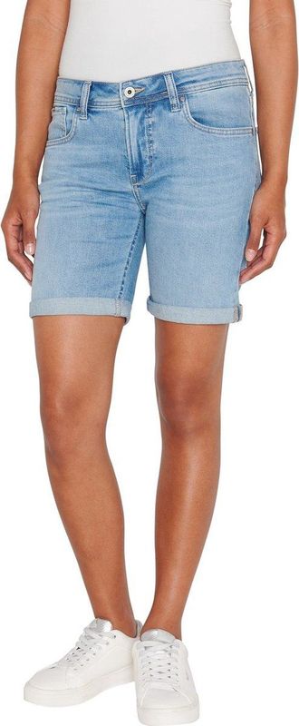 Pepe Jeans Dames Short Broeken SLIM SHORT MW slim Fit Blauw W 25 Volwassenen