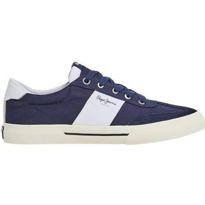 Pepe Jeans Heren Kenton Strap M Sneaker, Blauw (Navy), 10 UK, Blauw marine, 10 UK