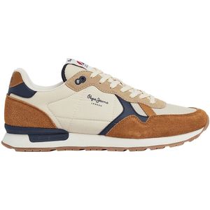 Lage sneakers Brit Mix PEPE JEANS. Polyester materiaal. Maten 41. Kastanje kleur