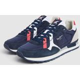 Pepe Jeans - PMS40007 Brit Road - Leren Sneakers - Marineblauw - Leer - Casual